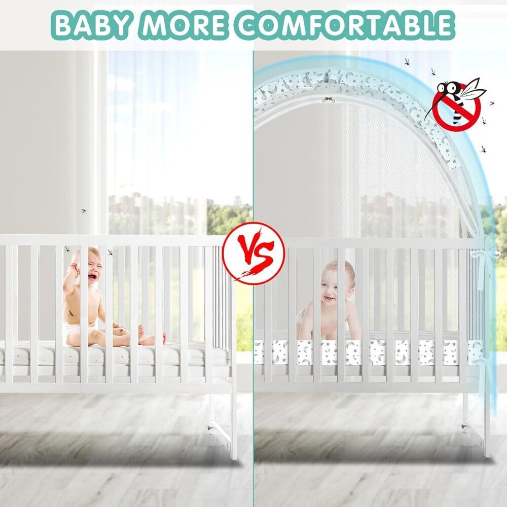 Crib Tent - Crib Net to Keep Baby in, Stop Baby from Climbing Out of Crib, Pop U - Picture 7 of 7